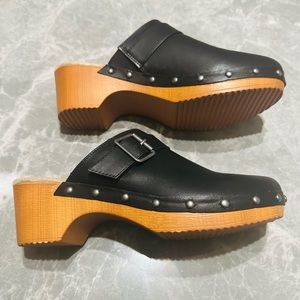 MIA Mule Clog Y2K Block Heel Platform Faux Leather Women's Lightweight SZ 8M